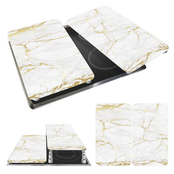 Produktbild: Herdabdeckplatte Universal Mod. Marmor Gold, 2er Set, f&uuml;r alle Herdarten geeignet