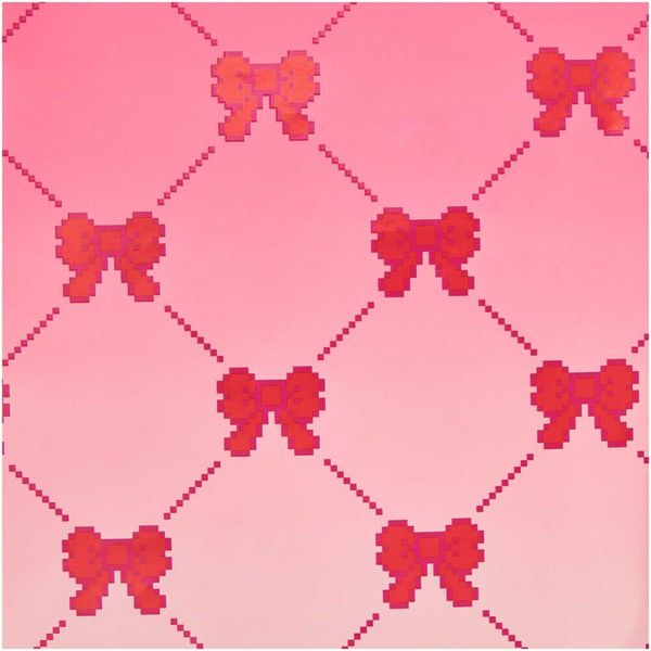 Produktbild: Geschenkpapier Pixel Schleifen, Neon Pink,