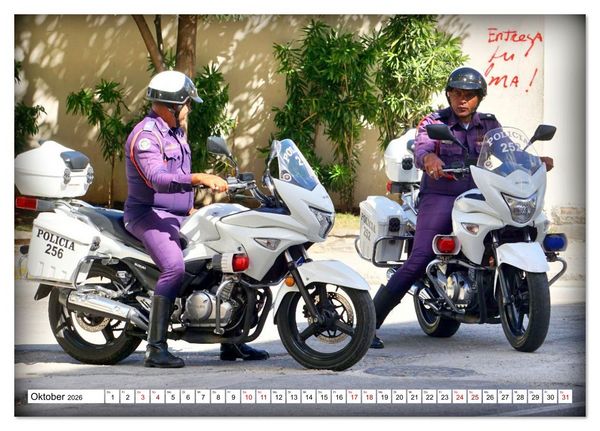 Produktbild: Auf Streife in Havanna - Kubas Policia Nacional Revolucionaria (Tischkalender 2026 DIN A5 quer), CALVENDO Monatskalender