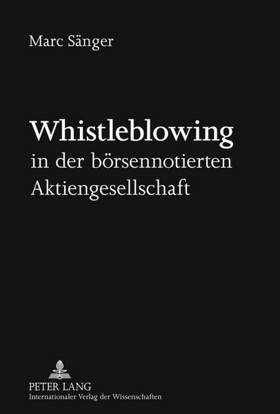 Produktbild: Whistleblowing in der b&ouml;rsennotierten Aktiengesellschaft