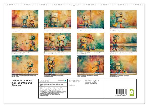 Produktbild: Leevi - Ein Freund zum Tr&auml;umen und Staunen (hochwertiger Premium Wandkalender 2026 DIN A2 quer), Kunstdruck in Hochglanz