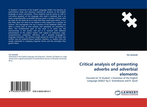 Produktbild: Critical analysis of presenting adverbs and adverbial elements