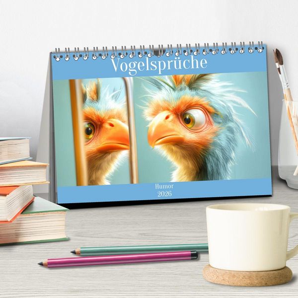 Produktbild: Vogelspr&uuml;che - Humor (Tischkalender 2026 DIN A5 quer), CALVENDO Monatskalender