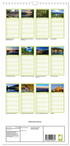 Produktbild: Familienplaner 2026 - &Ouml;sterreichs Donau mit 5 Spalten (Wandkalender, 21 x 45 cm) CALVENDO