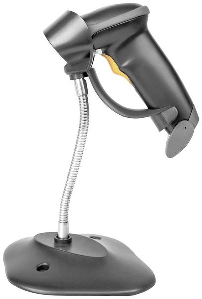 Produktbild: Digitus DA-81002 2D Barcode-Scanner Kabelgebunden 1D, 2D LED Schwarz Hand-Scanner inkl. Standfu&szlig; USB-A