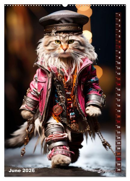Produktbild: Stylish cats (High Quality Premium Wall Calendar 2026 DIN A2 portrait),CALVENDO 12 Month Wall Calendar
