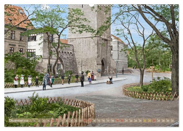 Produktbild: Aschersleben zur Kaiserzeit in Farbe &ndash; Kolorierte Schwarzwei&szlig;fotografien (hochwertiger Premium Wandkalender 2026 DIN A2 quer), Kunstdruck in Hochglanz