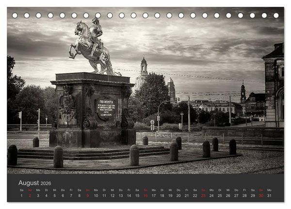 Produktbild: Dresden Schwarz Weiss 2026 (Tischkalender 2026 DIN A5 quer), CALVENDO Monatskalender