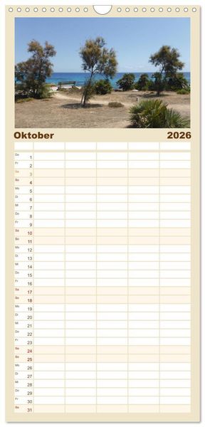 Produktbild: Familienplaner 2026 - Cala Ratjada mit 5 Spalten (Wandkalender, 21 x 45 cm) CALVENDO