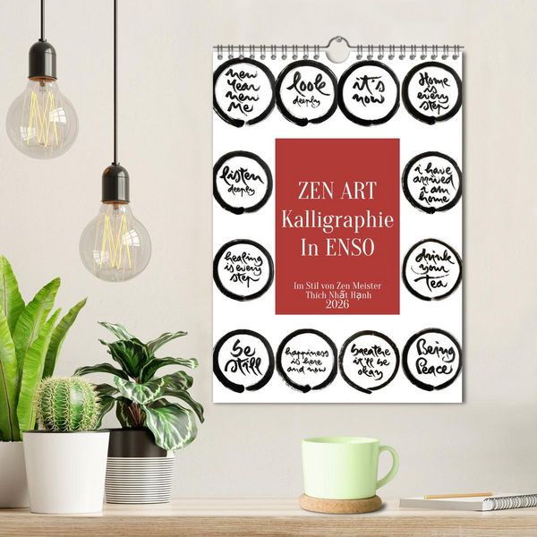 Produktbild: Zen Art Kalligraphie inspiriert von Zen-Meister Th&iacute;ch Nhất Hạnh (Wandkalender 2026 DIN A4 hoch), CALVENDO Monatskalender