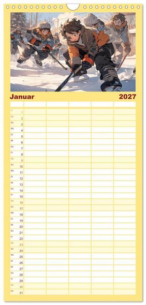 Produktbild: Familienplaner 2027 - Der Jungen-Kalender mit 5 Spalten (Wandkalender, 21 x 45 cm) CALVENDO