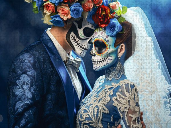 Produktbild: CALVENDO Puzzle Ein Motiv aus dem Kalender Dia de los Muertos - Feier des Lebens und des Todes | 1000 Teile Lege-Gr&ouml;&szlig;e 64x48cm Foto-Puzzle f&uuml;r gl&uuml;ckliche Stunden