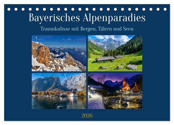Produktbild: Bayerisches Alpenparadies (Tischkalender 2026 DIN A5 quer), CALVENDO Monatskalender