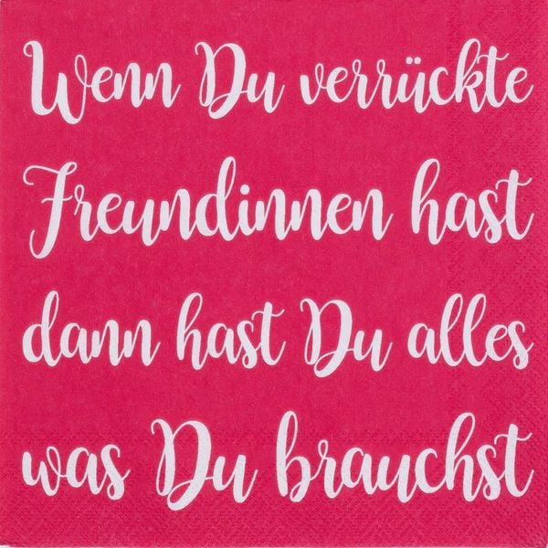 Produktbild: R&auml;der Cocktailserviette 25x25cm Wenn du verr&uuml;ckte Freundinnen