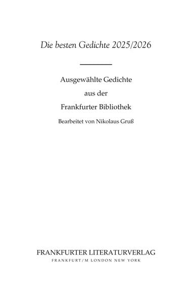 Produktbild: Die besten Gedichte 2025/2026