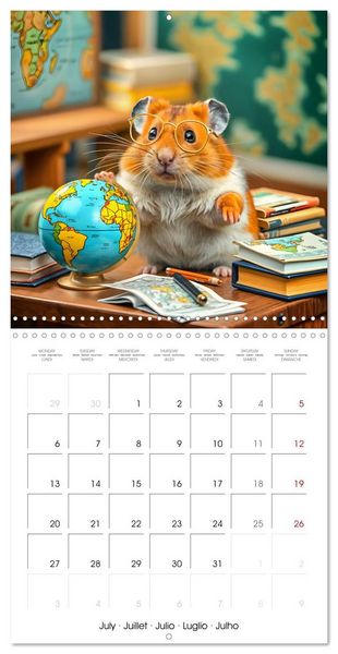 Produktbild: AI Hamsters at school (Wall Calendar 2026 12 &times; 12 Inch) CALVENDO 12 Month Wall Calendar
