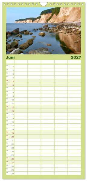 Produktbild: Familienplaner 2027 - R&uuml;gen - Jasmund Nationalpark mit 5 Spalten (Wandkalender, 21 x 45 cm) CALVENDO