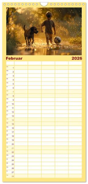 Produktbild: Familienplaner 2026 - Fu&szlig;ball im Blut mit 5 Spalten (Wandkalender, 21 x 45 cm) CALVENDO