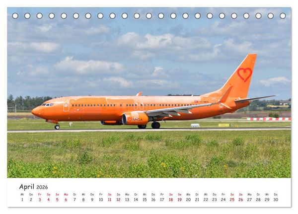 Produktbild: Flugzeuge auf Europas Flugh&auml;fen (Tischkalender 2026 DIN A5 quer), CALVENDO Monatskalender