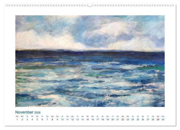Produktbild: Wellenbrausen - Gemalte Wellen von Michaela Spreider (Wandkalender 2026 DIN A2 quer), CALVENDO Monatskalender