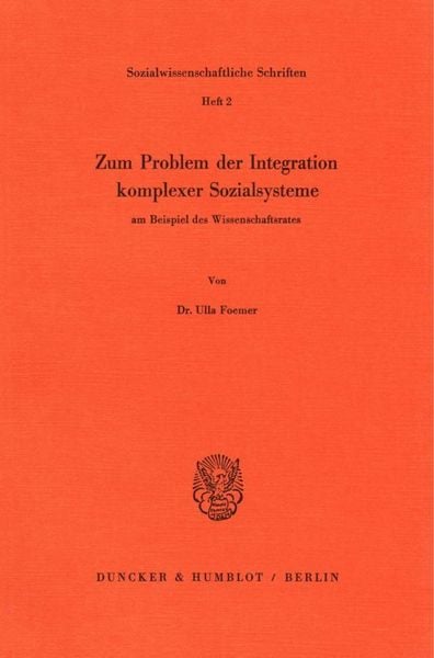 Produktbild: Zum Problem der Integration komplexer Sozialsysteme