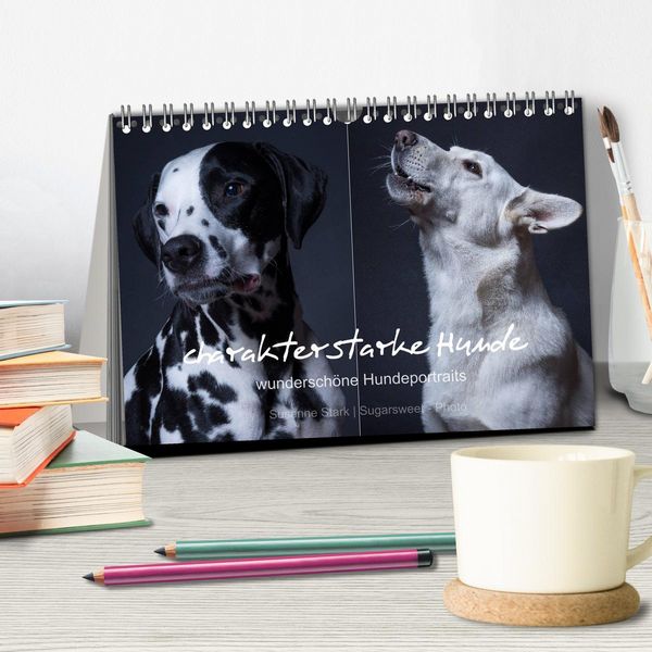 Produktbild: charakterstarke Hunde, wundersch&ouml;ne Hundeportraits (Tischkalender 2026 DIN A5 quer), CALVENDO Monatskalender