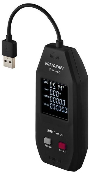 Produktbild: VOLTCRAFT PM-42 USB Typ A Tester mit Zuschaltung von Last