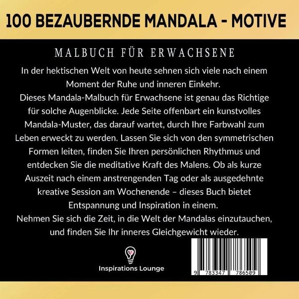 Produktbild: 100 Bezaubernde Mandala Malbuch F&uuml;r Erwachsene