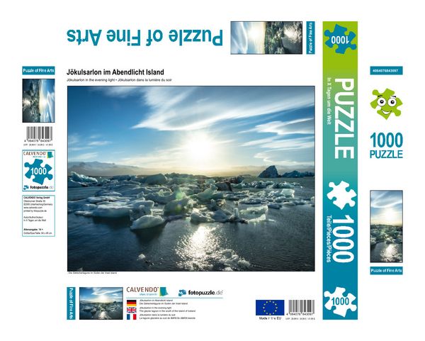Produktbild: CALVENDO Puzzle J&ouml;kulsarlon im Abendlicht | 1000 Teile Lege-Gr&ouml;&szlig;e 64x48cm Foto-Puzzle f&uuml;r gl&uuml;ckliche Stunden