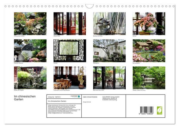 Produktbild: Im chinesischen Garten (Wandkalender 2026 DIN A3 quer), CALVENDO Monatskalender