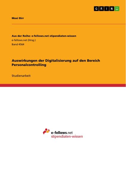 Produktbild: Auswirkungen der Digitalisierung auf den Bereich Personalcontrolling