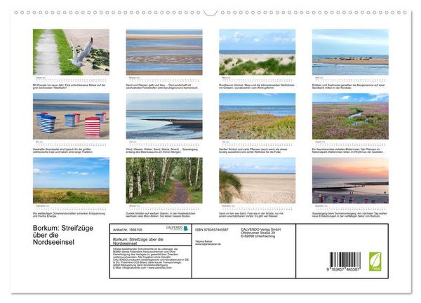 Produktbild: Borkum: Streifz&uuml;ge &uuml;ber die Nordseeinsel (hochwertiger Premium Wandkalender 2026 DIN A2 quer), Kunstdruck in Hochglanz