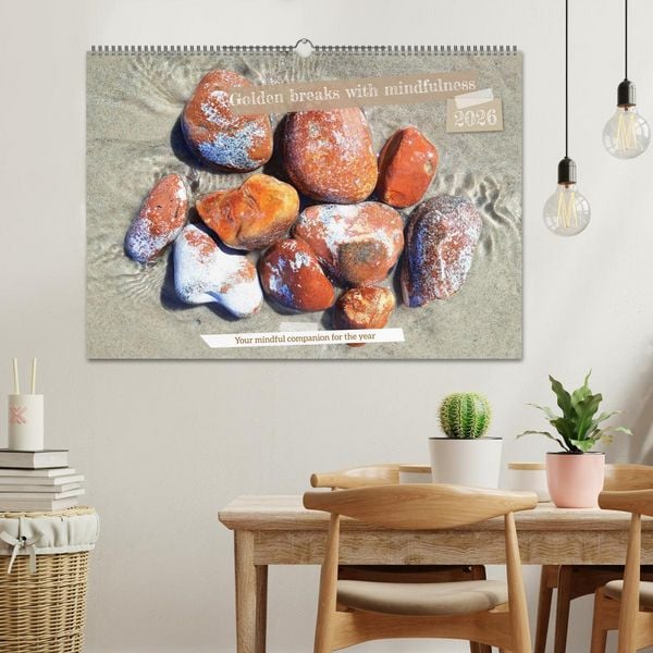 Produktbild: Golden breaks with mindfulness (Wall Calendar 2026 DIN A2 landscape), CALVENDO 12 Month Wall Calendar