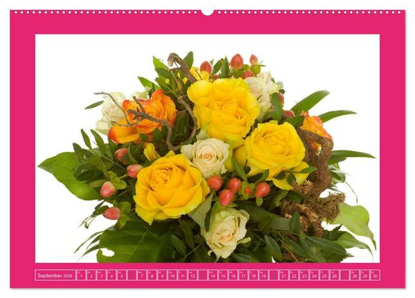 Produktbild: F&uuml;r jeden Monat ein Dankesch&ouml;n an Dich! - 12 Blumenstr&auml;u&szlig;e (hochwertiger Premium Wandkalender 2026 DIN A2 quer), Kunstdruck in Hochglanz