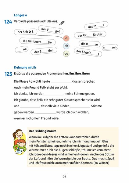 Deutsch 4. Klasse Übungsheft - Rechtschreiben und Diktate