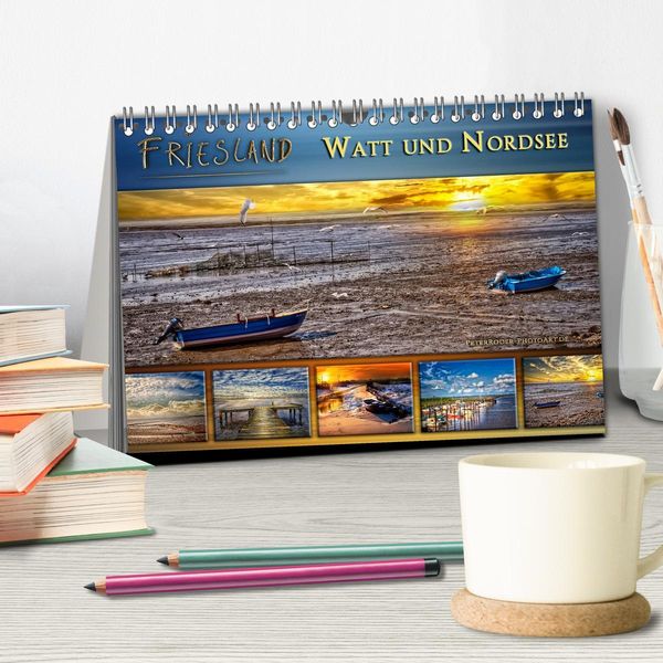 Produktbild: Friesland - Watt und Nordsee (Tischkalender 2026 DIN A5 quer), CALVENDO Monatskalender