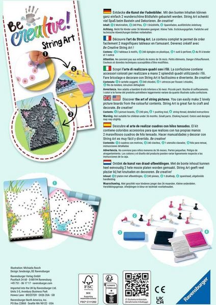 Ravensburger String It Mini: Dragons – Kreativ-Set Mit Fäden & Pins, 2 Motivtafeln, Für Kinder Ab 7 Jahren