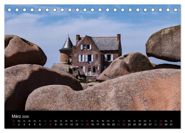 Produktbild: Bretagne - Fotoreise von der Cote de Granit Rose zur Ile de Brehat (Tischkalender 2026 DIN A5 quer), CALVENDO Monatskalender