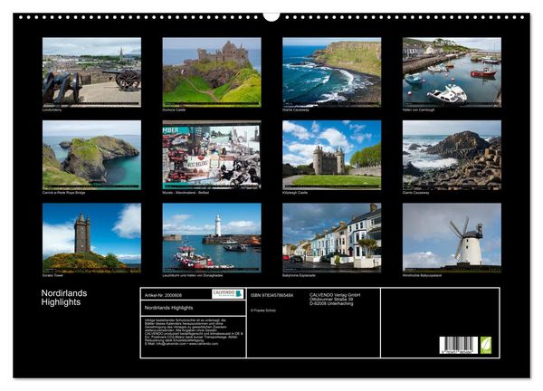 Produktbild: Nordirlands Highlights (Wandkalender 2026 DIN A2 quer), CALVENDO Monatskalender