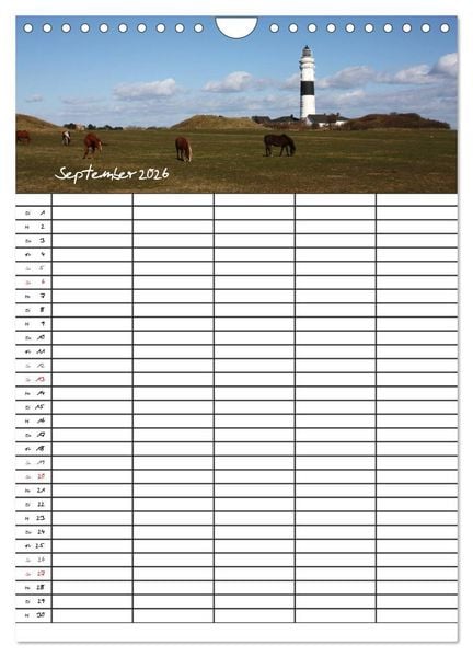 Produktbild: Familienplaner - Sylt (Wandkalender 2026 DIN A4 hoch), CALVENDO Monatskalender