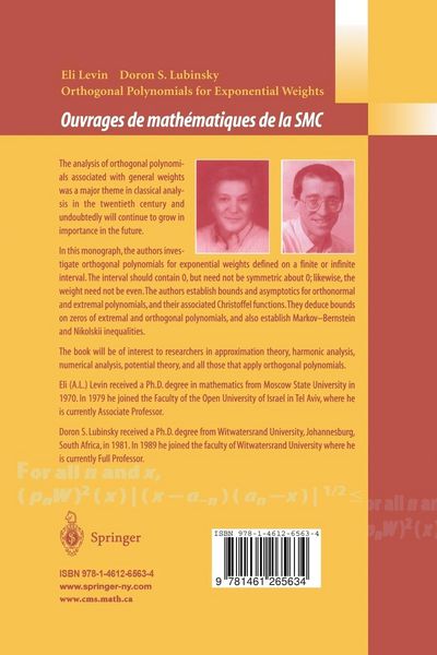 Produktbild: Orthogonal Polynomials for Exponential Weights