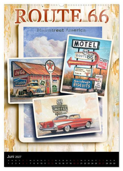 Produktbild: Drive America Plakate (Wandkalender 2027 DIN A2 hoch), CALVENDO Monatskalender