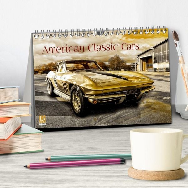 Produktbild: American Classic Cars (Tischkalender 2026 DIN A5 quer), CALVENDO Monatskalender