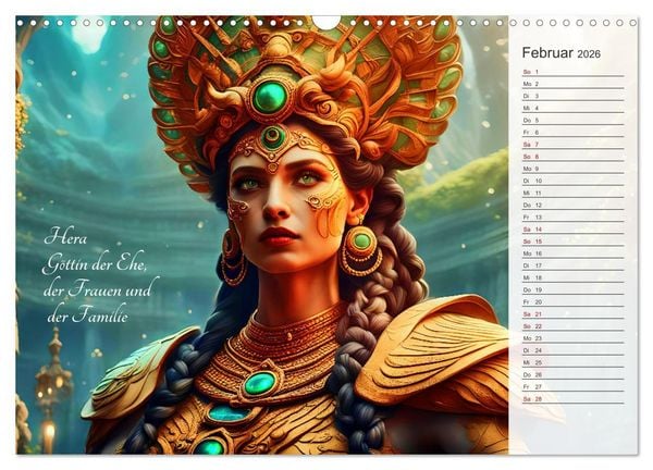 Produktbild: Die Unsterblichen - Griechische KI-G&ouml;ttinnen und KI-G&ouml;tter (Wandkalender 2026 DIN A3 quer), CALVENDO Monatskalender
