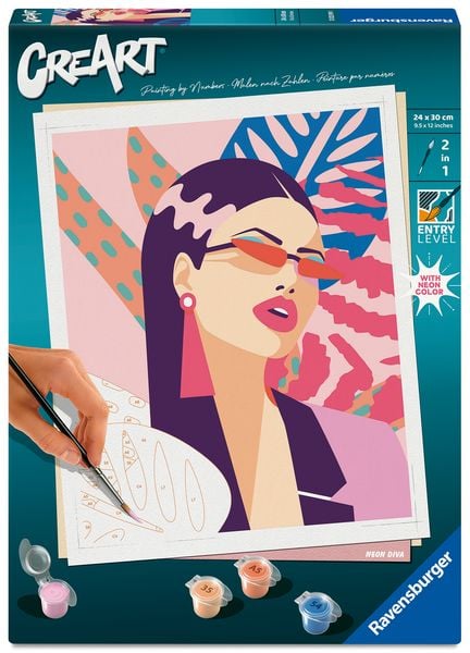 CreArt, Malen nach Zahlen Adults Trend - Neon Diva