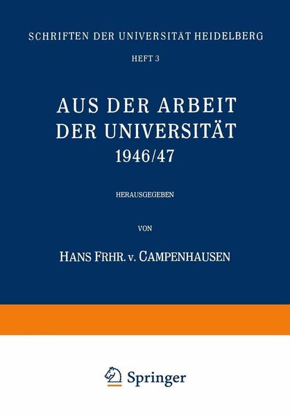 Produktbild: Aus der Arbeit der Universit&auml;t 1946/47