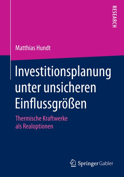 Produktbild: Investitionsplanung unter unsicheren Einflussgr&ouml;&szlig;en
