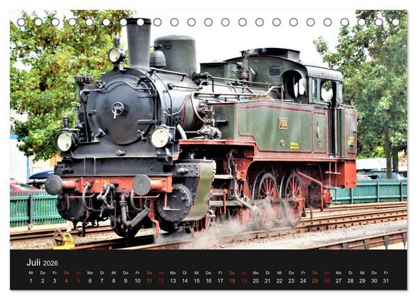 Produktbild: Dampflok-Nostalgie - 2026 schwergewichtige Lokomotiven (Tischkalender 2026 DIN A5 quer), CALVENDO Monatskalender