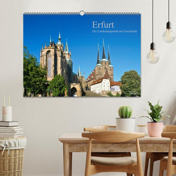 Produktbild: Erfurt - Die Landeshauptstadt mit Geschichte (Wandkalender 2026 DIN A2 quer), CALVENDO Monatskalender
