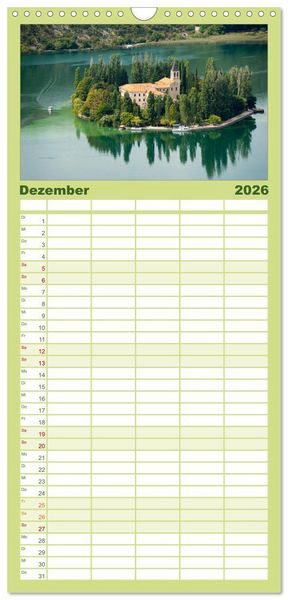 Produktbild: Familienplaner 2026 - Kroatien mit 5 Spalten (Wandkalender, 21 x 45 cm) CALVENDO